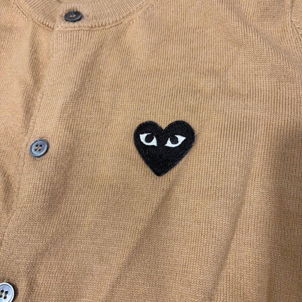 Comme des Garcons Play Womens Heart Logo Wool Cardigan Sz M Made in Japan Luxury - Picture 8 of 12
